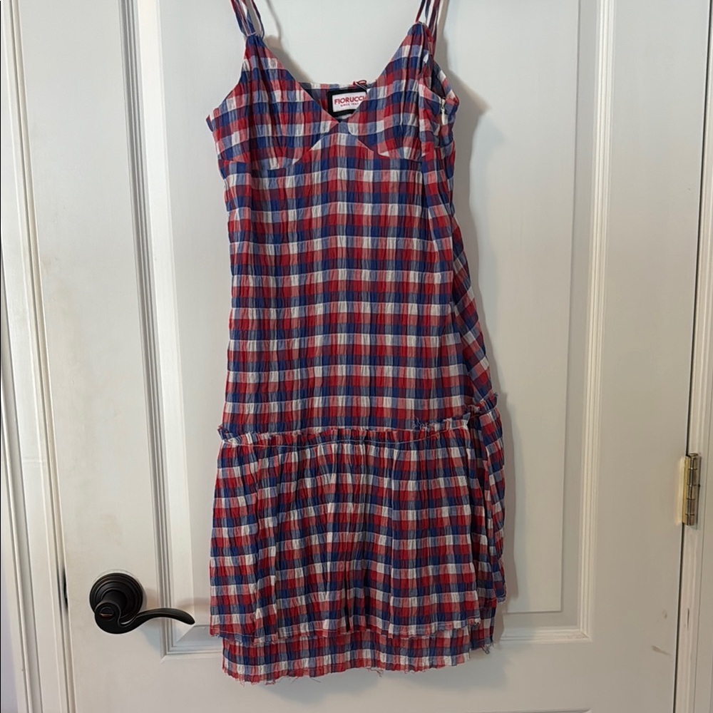 Fiorucci Red and Blue Plaid Dress